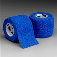 Coban Self-Adherent Wrap Bandage, Compression Bandage, 3" x 5 Yards, Blue, 3M 1583B - Pack of 24