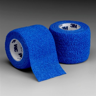 Coban Self-Adherent Wrap Bandage, Compression Bandage, 3" x 5 Yards, Blue, 3M 1583B
