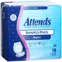 Attends Shaped Pads Super, 24.5", Bladder Control Pad, Liner Pad, SPS - Case of 72