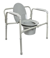 Folding Commode Chair, McKesson, Fixed Arm Steel Frame Back Bar 15-1/2 to 22 Inch Height, 146-11117N-1 