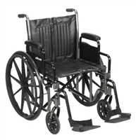 Wheelchair, McKesson, Desk Length Arm Padded, Removable Arm Style Composite Wheel Black 20 Inch Seat Width 350 lbs. Weight Capacity, 146-SSP220DDA-SF 