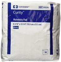 Curity Maternity Pad, Super Absorbency, 4-3/10" x 12-1/4", Covidien 2022A - Case of 168