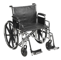 Wheelchair, McKesson, Dual Axle Desk Length Arm Padded, Removable Arm Style Composite Wheel Black 22 Inch Seat Width 450 lbs. Weight Capacity, 146-STD22ECDDA-SF 