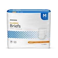 Adult Brief Diaper, MEDIUM, McKesson Classic, BRBRMD - Pack of 24