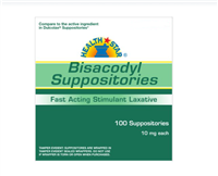 Health Star Laxative Suppository, 10 mg Strength, Bisacodyl USP, BIS-01-GCP - Pack of 100