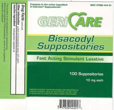 Geri-Care Laxative Suppository 100 per Box 10 mg Strength Bisacodyl USP, BIS-01-GCP - Case of 12
