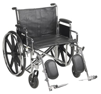Wheelchair, McKesson, Dual Axle Desk Length Arm Padded, Removable Arm Style Composite Wheel Black 24 Inch Seat Width 450 lbs. Weight Capacity, 146-STD24ECDDA-ELR 