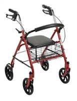 4 Wheel Rollator, McKesson, 31 to 37 Inch Red Folding Steel Frame 31 to 37 Inch, 146-10257RD-1 