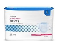Adult Brief Diaper, LARGE, Moderate Absorbency - McKesson Super Plus, BRCLLG - Pack of 24