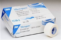 Micropore Surgical Medical Tape, 1" X 10 Yards, Paper, White, 3M 1530-1 - Box of 12