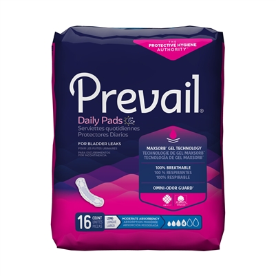 Prevail Bladder Control Pad, 11 Inch, Moderate Absorbency, BC-013
