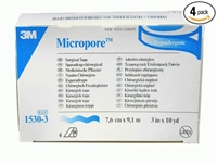 Micropore Surgical Medical Tape, 3 Inch X 10 Yards, Paper, 3M 1530-3, White - Box of 4