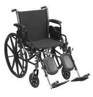 Lightweight Wheelchair, McKesson, Dual Axle Desk Length Arm Flip Back, Padded, Removable Arm Style Mag Wheel Black 18 Inch Seat Width 300 lbs. Weight Capacity, 146-K318DDA-ELR 