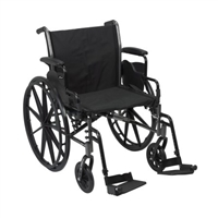 Lightweight Wheelchair, McKesson, Dual Axle Desk Length Arm Flip Back, Padded, Removable Arm Style Mag Wheel Black 20 Inch Seat Width 300 lbs. Weight Capacity, 146-K320DDA-SF 