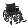 Lightweight 20" Wheelchair, Flip Back Detachable Desk Arm, Swing Away Elevating Leg Rest, 300 Lb. Capacity
