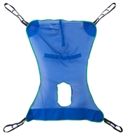 Mesh Full Body Commode Sling, Patient Lift Sling with Commode Opening, Extra Large Size, XL, 4 or 6 Points, Without Head Support