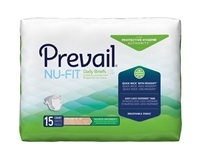 Prevail Nu-Fit Brief, XL, EXTRA LARGE, Moderate Absorbency, First Quality NU-014/1 - Pack of 15