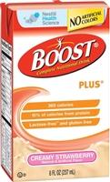Boost PLUS Creamy Strawberry 8 Ounce, Nutritional Supplement by Nestle, Tetra Brik - Case of 27