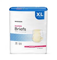 McKesson Adult Brief Refastenable Tabs X-Large Disposable Moderate Absorbency, BR30645 - CASE OF 60