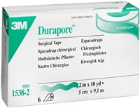 Durapore Medical Tape, Silk-Like Fabric, 2 Inch X 10 Yards, 3M # 1538-2 - Box of 6