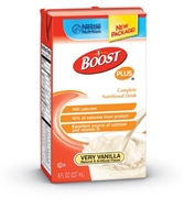 Boost PLUS Very Vanilla 8 Ounce, Nutritional Supplement by Nestle, Tetra Brik - Case of 27