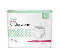 McKesson Adult Underwear Pull On Large Disposable Moderate Absorbency, UW33845 - CASE OF 72