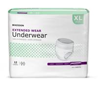 McKesson Adult Underwear Pull On X-Large Disposable Heavy Absorbency, UWEXTXL - Pack of 12