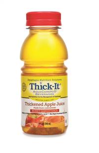 Thick-It AquaCareH2O Thickened Beverage 8 oz. Bottle Apple Flavor Ready to Use Honey Consistency, B457-L9044 - Case of 24