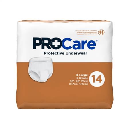 ProCare Adult Underwear Pull On X-Large Disposable Moderate Absorbency, CRU-514 - CASE OF 56