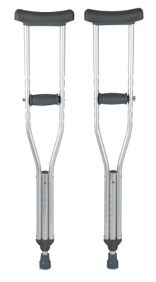 Underarm Youth Crutch, Youth Crutches, 350 lb. Capacity, Adjustable User Height 4'6" to 5'2", Aluminum