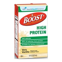 Boost High Protein Very Vanilla, 8 Ounce Carton, by Nestle - Case of 27