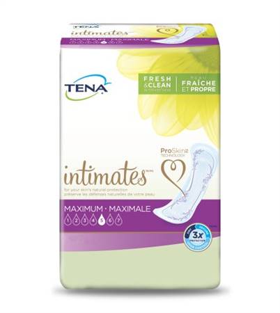 TENA Intimates Maximum Bladder Control Pad 13 Inch Length Heavy Absorbency Dry-Fast Core One Size Fits Most Female Disposable, 54267 - Pack of 56