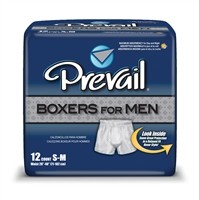 Prevail Boxers Underwear, SMALL - MEDIUM, Heavy Absorbency, PBM-512 - Case of 48