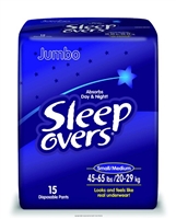Sleep Overs Underwear Diaper, SMALL / MEDIUM, Heavy Absorbency, SLP05301 - Pack of 15