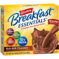 Carnation Breakfast Essentials Rich Milk Chocolate Flavor Powder 36 Gram Container Individual Packet, Nestle Healthcare Nutrition, 11004656 - Case of 60