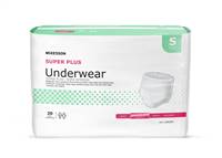 McKesson Super Plus Underwear, Pull On with Tear Away Seams Small Moderate Absorbency, McKesson Brand, UWGSM - Case of 80
