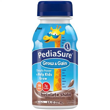 PediaSure Grow & Gain Pediatric Chocolate Flavor 8 Ounce Bottle Ready to Use, 58058 - CASE OF 24