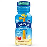 PediaSure Grow & Gain Pediatric Banana Flavor 8 Ounce Bottle Ready to Use, 58052 - CASE OF 24