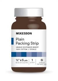 Wound Packing Strip, McKesson, Cotton Non-impregnated 1/4 Inch X 5 Yard Sterile, 61-59120 - Sold by: Pack of One