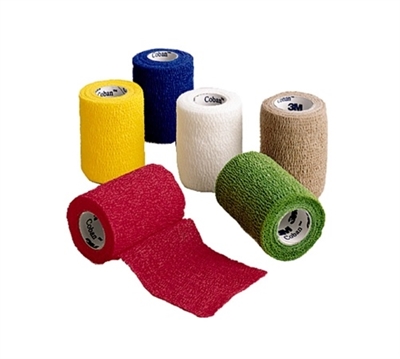 Coban Self-Adherent Wrap Bandage, Compression Bandage, 3" x 5 Yards, Assorted Colors, 3M 1583A