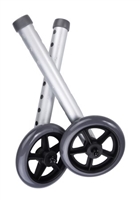 Universal Walker Wheels, 5 Inch, With Rear Glides - One Pair