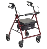 4 Wheel Rollator, McKesson, 32 to 37 Inch Red Folding Aluminum Frame 32 to 37 Inch, 146-R726RD 
