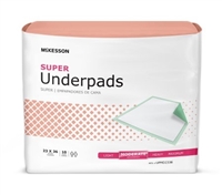 Underpad 23 X 36 Inch, Moderate Absorbency, Disposable, McKesson Super, UPMD2336 - Case of 150