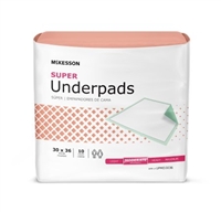 Underpad McKesson Regular 30 X 36 Inch Disposable Moderate Absorbency