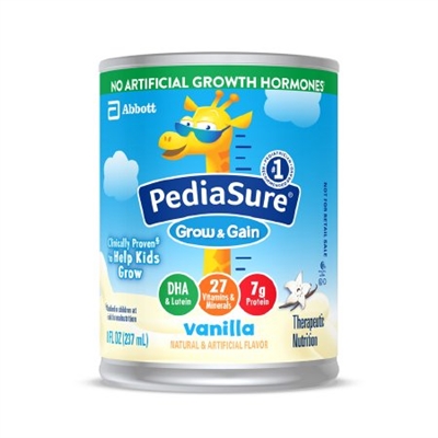 PediaSure Grow & Gain Vanilla Formula, 8 Ounce Can, Abbott 55897, 67522