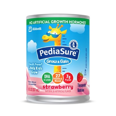 PediaSure Strawberry, Grow & Gain, 8 Ounce Can, Abbott 51880, 67525