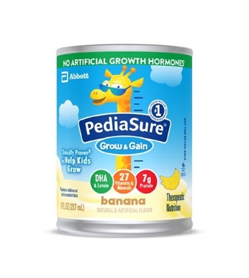 PediaSure Banana Grow & Gain Formula, 8 Ounce Can, Abbott 67527, 51884