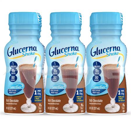 Glucerna Shake Rich Chocolate Flavor 8 oz. Bottle Ready to Use, 57804 - Case of 24