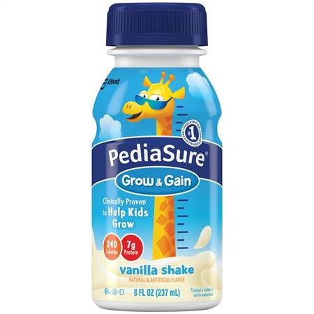 PediaSure Grow & Gain Pediatric Vanilla Flavor 8 Ounce Bottle Ready to Use, 58049 - ONE BOTTLE