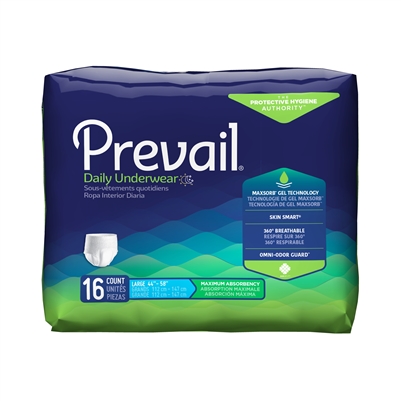 Prevail Super Plus Underwear, LARGE, Heavy Absorbency Pull On
